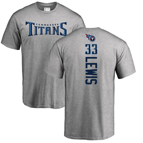 Tennessee Titans Men Ash Dion Lewis Backer NFL Football #33 T Shirt
